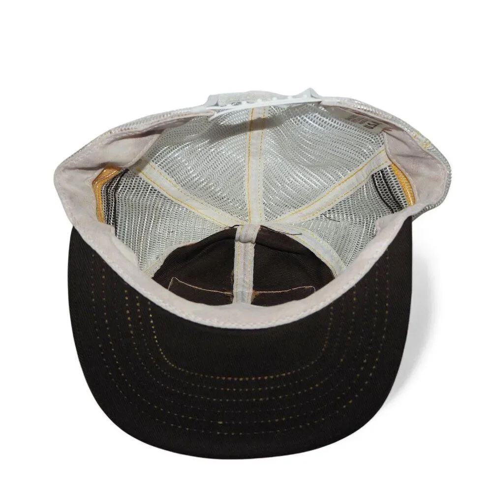 Levi Garrett Vintage 5 Star 80s‎ 3 Stripe Mesh Trucker Snapback Hat Brown OS